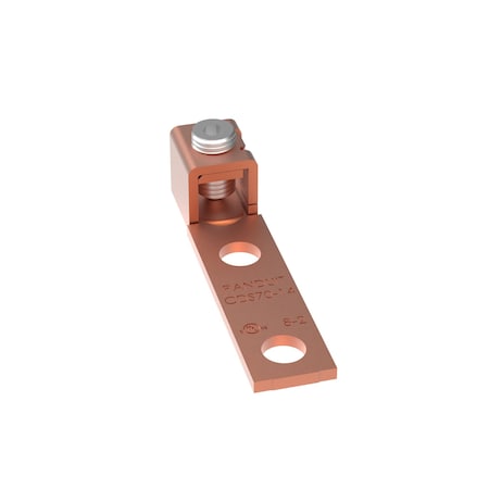 PANDUIT Copper Mechanical Lug, 2 Hole, 1 Barrel,  CDS70-14-Q